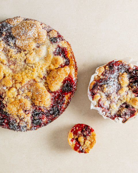 Croûte aux cerises et son crumble