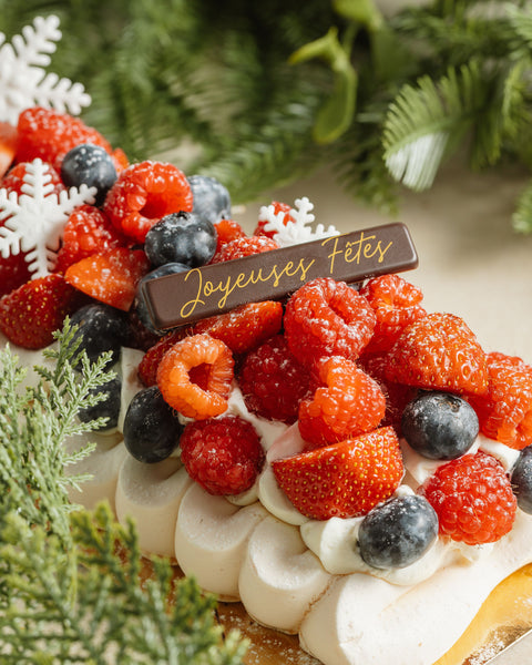 Bûche Pavlova aux fruits frais